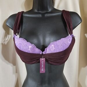 Adore Me Purple and‎ maroon Lace Bra 34b